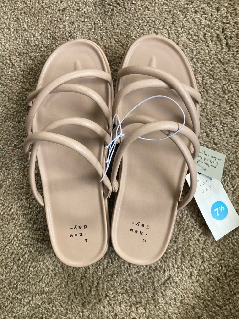 A New Day Cream Multi-Strap Platform Slide Sandals
